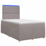 vidaXL Posteľ boxspring s matracom Sivohnedá 120 x 190 cm Látka – Obrázok 2