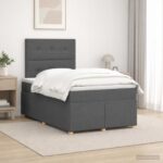 vidaXL Posteľ boxspring s matracom Tmavosivá 120 x 200 cm Látka – Obrázok 4