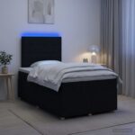 vidaXL Posteľ boxspring s matracom Čierna 120 x 200 cm Látka – Obrázok 4