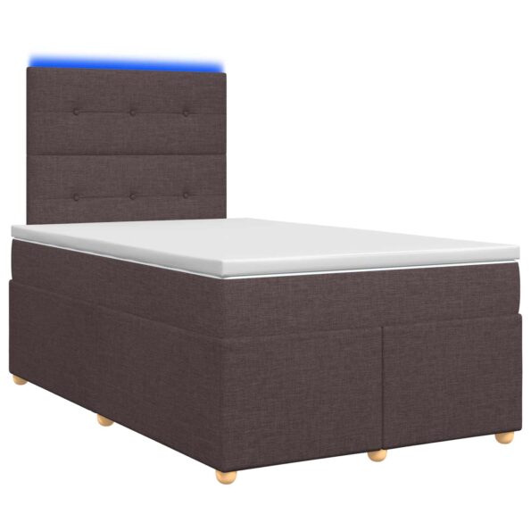 vidaXL Posteľ boxspring s matracom Tmavohnedá 120 x 200 cm Látka – Obrázok 2