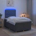 vidaXL Posteľ boxspring s matracom Tmavosivá 120 x 200 cm Látka