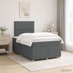 vidaXL Posteľ boxspring s matracom Tmavosivá 120 x 200 cm Látka – Obrázok 4