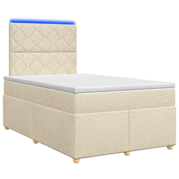 vidaXL Posteľ boxspring s matracom Krémová 120 x 200 cm Látka – Obrázok 2