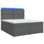 vidaXL Posteľ boxspring s matracom Tmavosivá 140 x 190 cm Látka – Obrázok 2