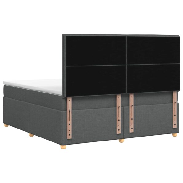 vidaXL Posteľ boxspring s matracom Tmavosivá 140 x 190 cm Látka – Obrázok 9