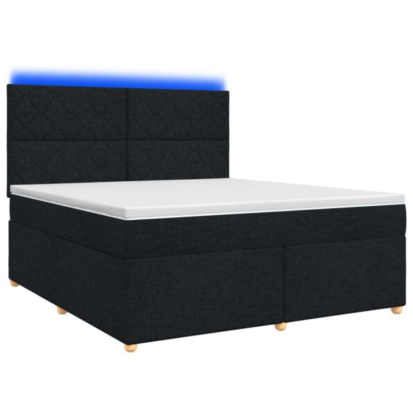 vidaXL Posteľ boxspring s matracom Čierna 140 x 190 cm Látka – Obrázok 2
