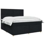 vidaXL Posteľ boxspring s matracom Čierna 140 x 190 cm Látka – Obrázok 3