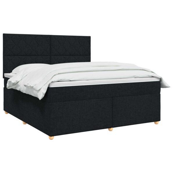 vidaXL Posteľ boxspring s matracom Čierna 140 x 190 cm Látka – Obrázok 3