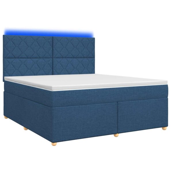 vidaXL Posteľ boxspring s matracom Modrá 140 x 200 cm Látka – Obrázok 2