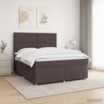 vidaXL Posteľ boxspring s matracom Tmavohnedá 160 x 200 cm Látka
