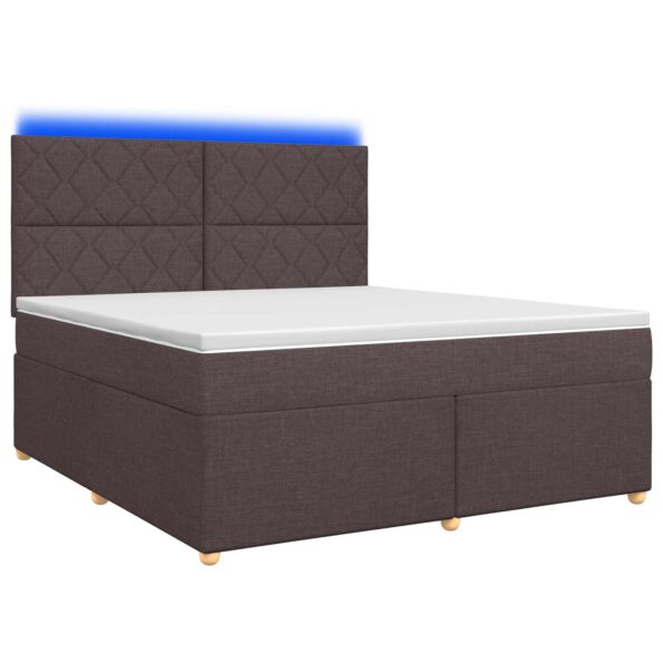 vidaXL Posteľ boxspring s matracom Tmavohnedá 160 x 200 cm Látka – Obrázok 2