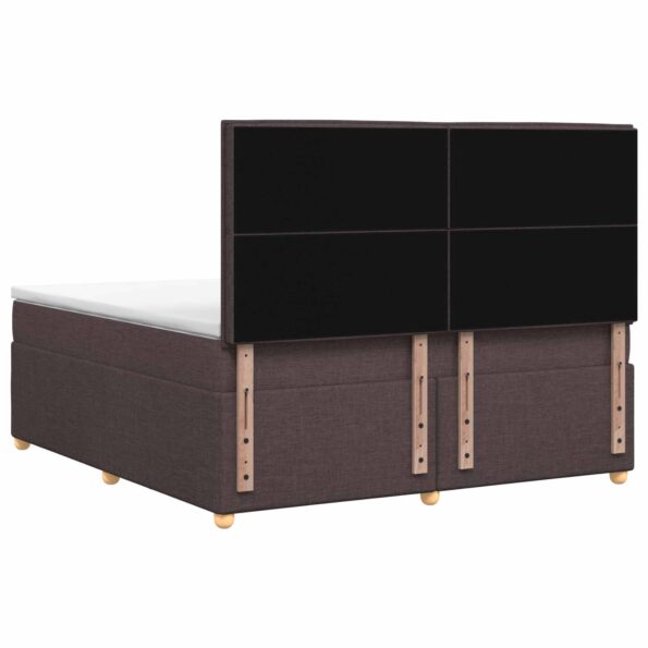vidaXL Posteľ boxspring s matracom Tmavohnedá 160 x 200 cm Látka – Obrázok 9