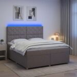vidaXL Posteľ boxspring s matracom Sivohnedá 160 x 200 cm Látka