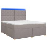vidaXL Posteľ boxspring s matracom Sivohnedá 160 x 200 cm Látka – Obrázok 2