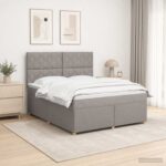 vidaXL Posteľ boxspring s matracom Sivohnedá 160 x 200 cm Látka – Obrázok 4