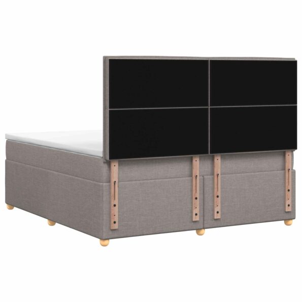 vidaXL Posteľ boxspring s matracom Sivohnedá 160 x 200 cm Látka – Obrázok 9