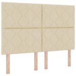 vidaXL Posteľ boxspring s matracom Krémová 160 x 200 cm Látka – Obrázok 5