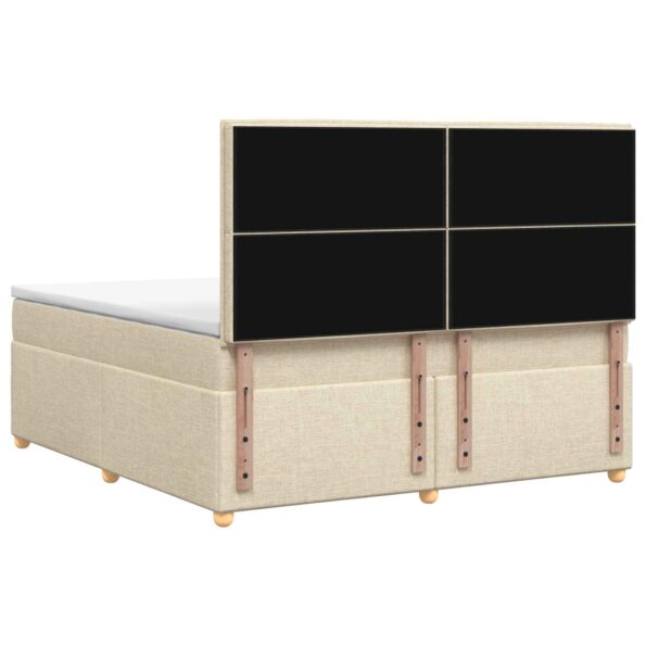 vidaXL Posteľ boxspring s matracom Krémová 160 x 200 cm Látka – Obrázok 9
