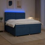 vidaXL Posteľ boxspring s matracom Modrá 180 x 200 cm Látka