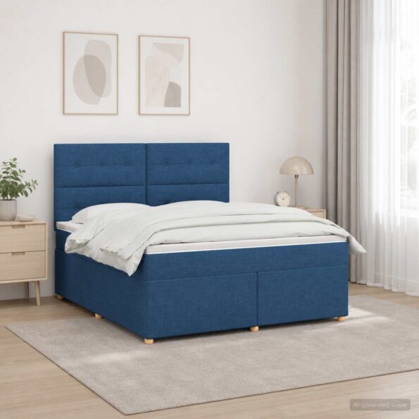 vidaXL Posteľ boxspring s matracom Modrá 180 x 200 cm Látka – Obrázok 4