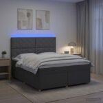 vidaXL Posteľ boxspring s matracom Tmavosivá 180 x 200 cm Látka