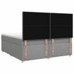 vidaXL Posteľ boxspring s matracom Svetlosivá 200 x 200 cm Látka – Obrázok 9