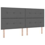 vidaXL Posteľ boxspring s matracom Tmavosivá 200 x 200 cm Látka – Obrázok 5