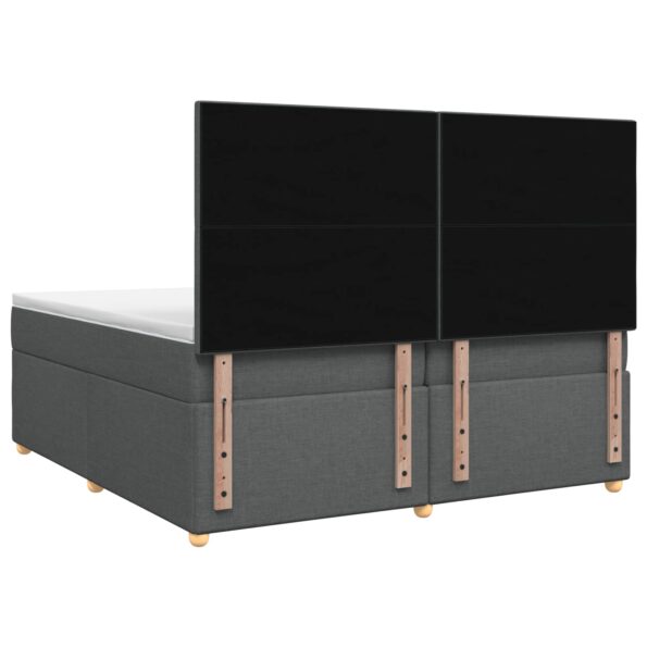 vidaXL Posteľ boxspring s matracom Tmavosivá 200 x 200 cm Látka – Obrázok 9