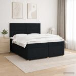 vidaXL Posteľ boxspring s matracom Čierna 200 x 200 cm Látka