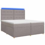 vidaXL Posteľ boxspring s matracom Sivohnedá 200 x 200 cm Látka – Obrázok 2
