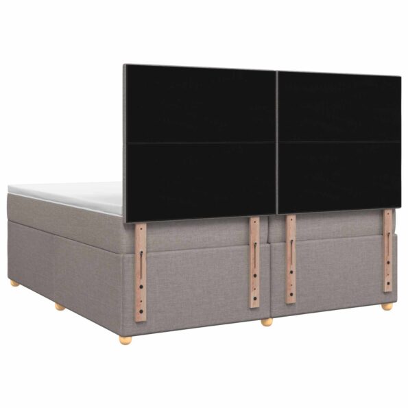 vidaXL Posteľ boxspring s matracom Sivohnedá 200 x 200 cm Látka – Obrázok 9