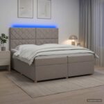 vidaXL Posteľ boxspring s matracom Sivohnedá 200 x 200 cm Látka
