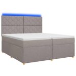 vidaXL Posteľ boxspring s matracom Sivohnedá 200 x 200 cm Látka – Obrázok 2