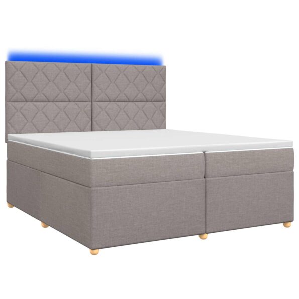 vidaXL Posteľ boxspring s matracom Sivohnedá 200 x 200 cm Látka – Obrázok 2