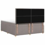 vidaXL Posteľ boxspring s matracom Sivohnedá 200 x 200 cm Látka – Obrázok 9