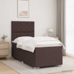 vidaXL LED boxspring posteľ s matracom Tmavohnedá 90 x 200 cm Látka – Obrázok 4