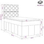 vidaXL LED boxspring posteľ s matracom Krémová 100 x 200 cm Látka – Obrázok 12