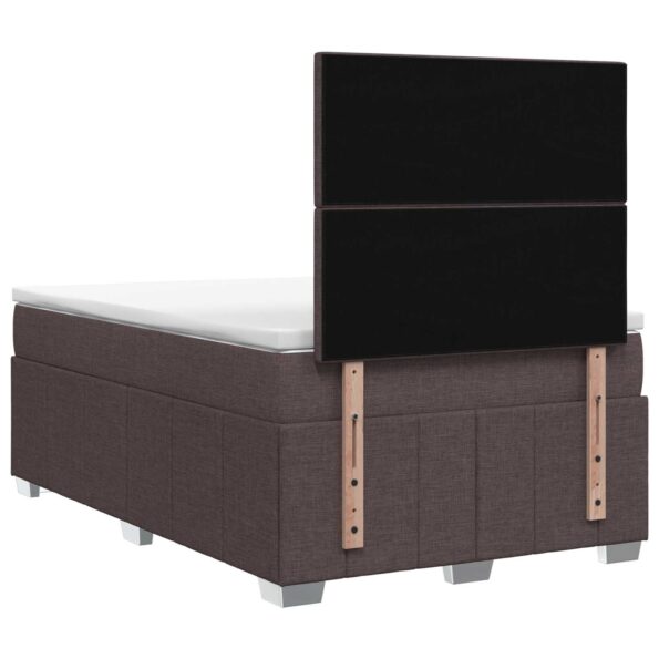 vidaXL LED boxspring posteľ s matracom Tmavohnedá 120 x 190 cm Látka – Obrázok 9