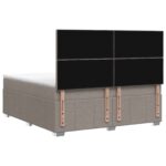vidaXL LED boxspring posteľ s matracom Sivohnedá 140 x 190 cm Látka – Obrázok 9