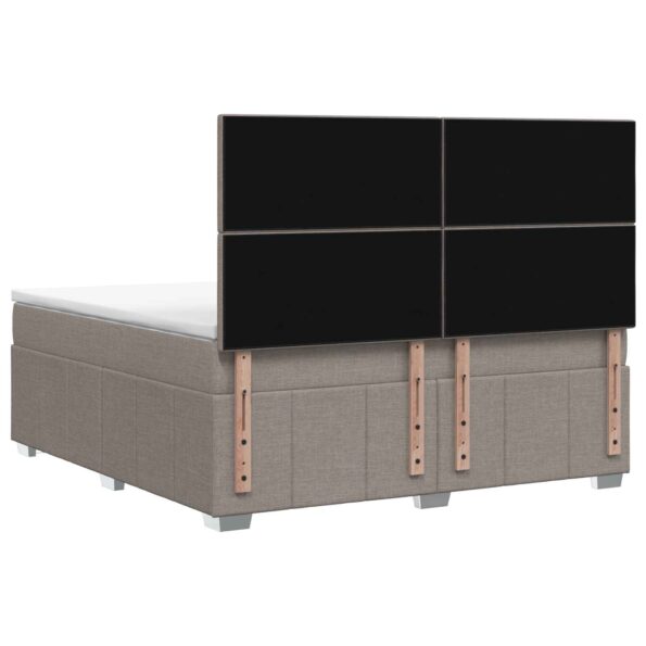 vidaXL LED boxspring posteľ s matracom Sivohnedá 140 x 200 cm Látka – Obrázok 9