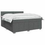 vidaXL LED boxspring posteľ s matracom Tmavosivá 180 x 200 cm Látka – Obrázok 3