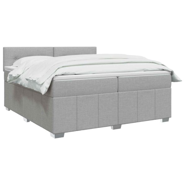 vidaXL LED boxspring posteľ s matracom Svetlosivá 180 x 200 cm Látka – Obrázok 3