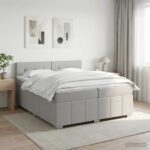 vidaXL LED boxspring posteľ s matracom Svetlosivá 180 x 200 cm Látka – Obrázok 4