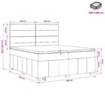 vidaXL LED boxspring posteľ s matracom Svetlosivá 200 x 200 cm Látka – Obrázok 13