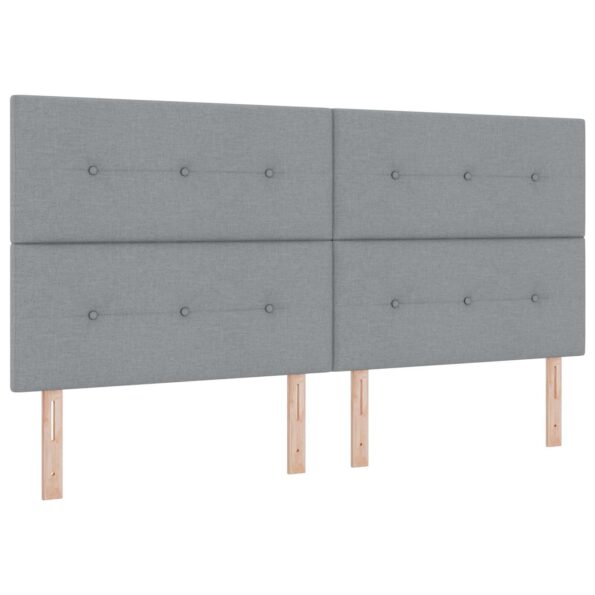 vidaXL LED boxspring posteľ s matracom Svetlosivá 200 x 200 cm Látka – Obrázok 5