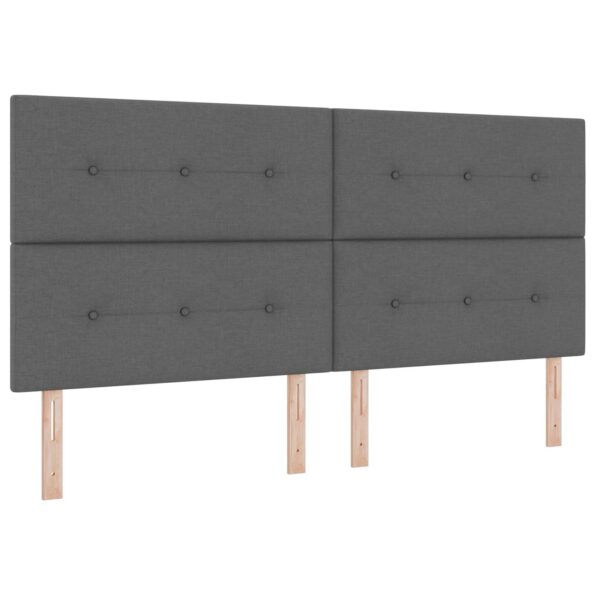 vidaXL LED boxspring posteľ s matracom Tmavosivá 200 x 200 cm Látka – Obrázok 5