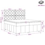 vidaXL LED boxspring posteľ s matracom Sivohnedá 200 x 200 cm Látka – Obrázok 13