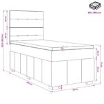 vidaXL LED boxspring posteľ s matracom Tmavosivá 90 x 190 cm Látka – Obrázok 13