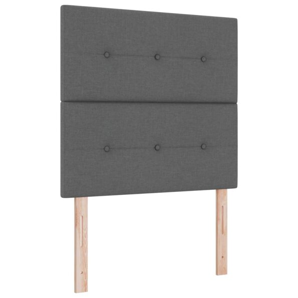 vidaXL LED boxspring posteľ s matracom Tmavosivá 90 x 190 cm Látka – Obrázok 5