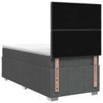 vidaXL LED boxspring posteľ s matracom Tmavosivá 90 x 190 cm Látka – Obrázok 9